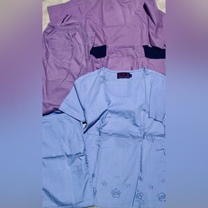 2 Sets XS Beverly Hills Uniform Scrubs Medical Wear Embroidery One Pant Lite S